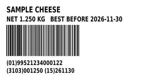 GS1 variable-weight label