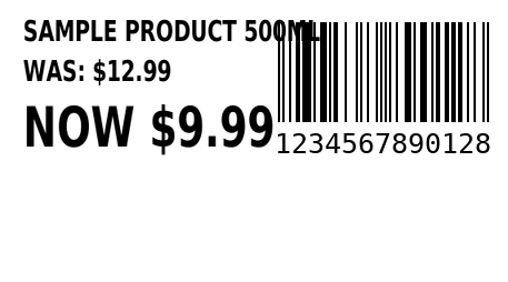 Markdown price label