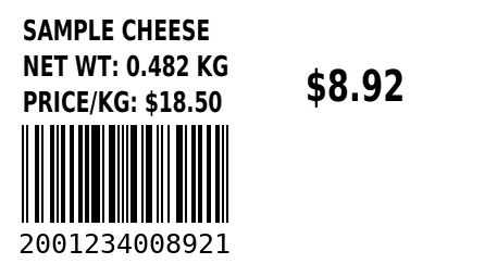 Weigh-scale price label